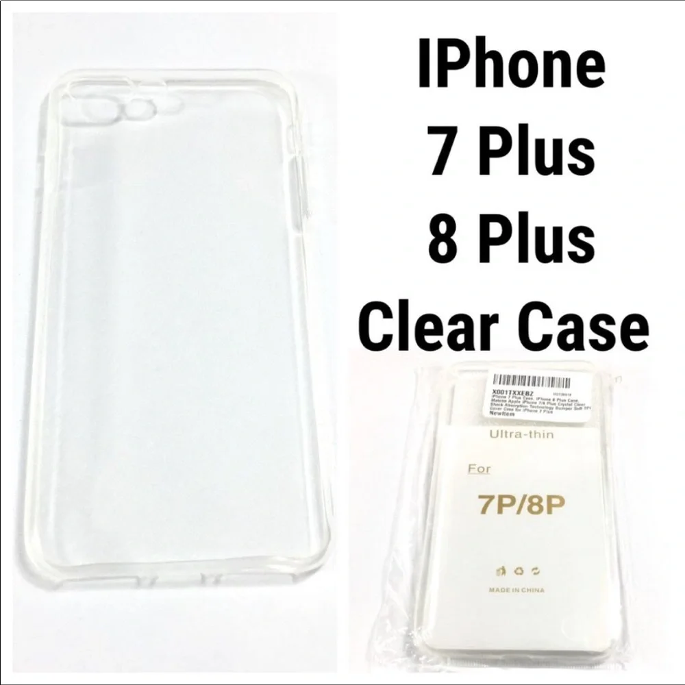 NEW IPhone 8P 7P 8 Plus 7 Plus Clear Case Cover